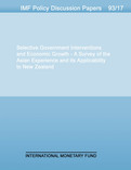 Selective Government Interventions and Economic Growth : A Survey of the Asian Experience and its Applicability to New Zealand