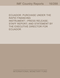 Ecuador : Purchase Under the Rapid Financing Instrument-Press Release; Staff Report; and Statement by the Executive Director for Ecuador